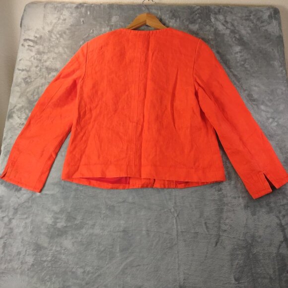 Talbots Women's 8 Vintage Vibrant Orange Old Money Church Popover Classic Jacket - Picture 2 of 10